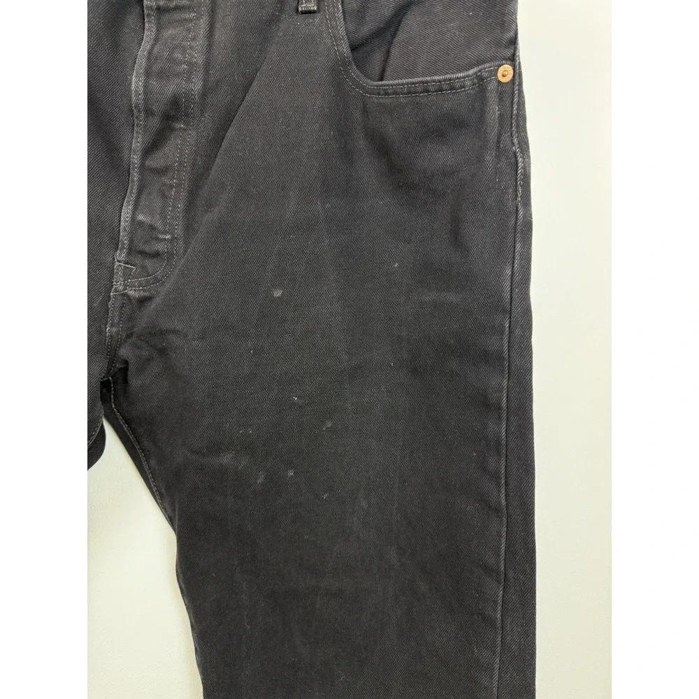 Levi's 501 Men Jeans 40X30 Black Denim Original Fit Straight Leg Button Fly READ
